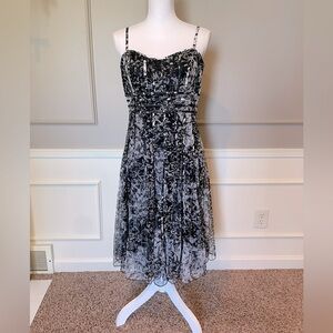 JS Collections 12 dress Fit Flare Tulle Cocktail Midi Black White Nordstrom's
